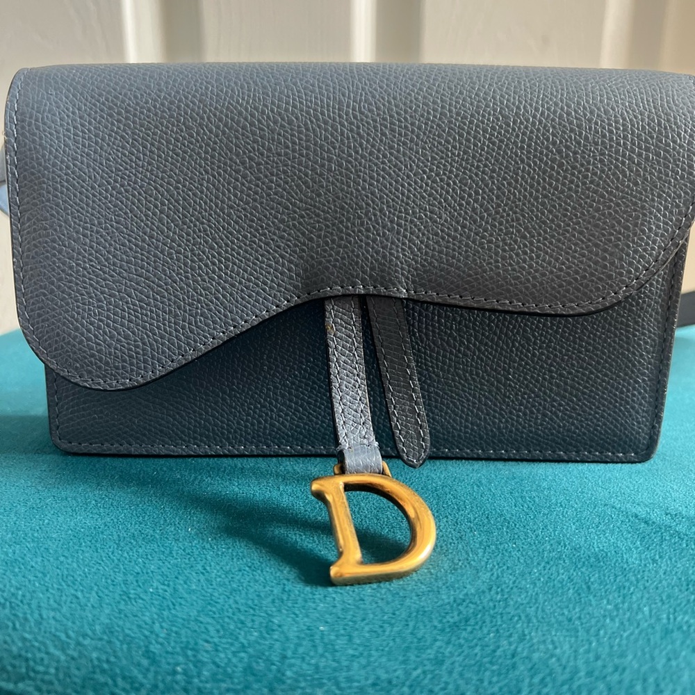 Dior Saddle Belt Bag in blue